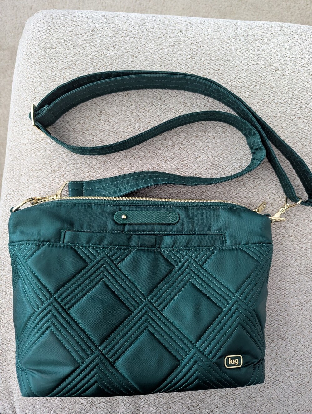 Wicked Edition Lug Quilted Crossbody Bag in Dark Green